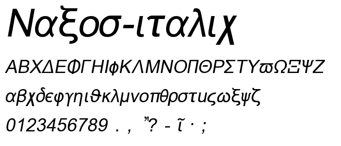 Naxos Italic font