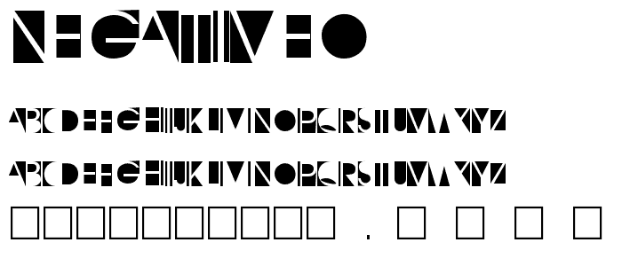 NegativeO font