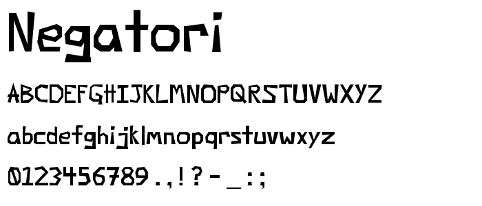 Negatori font