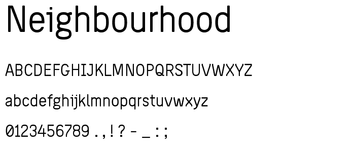 Neighbourhood font
