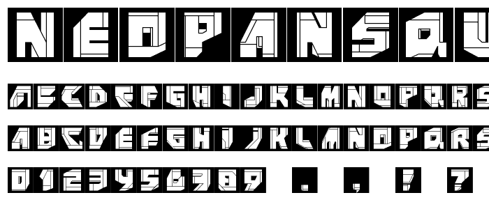 NeoPanSquares font