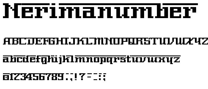 NerimaNumber font