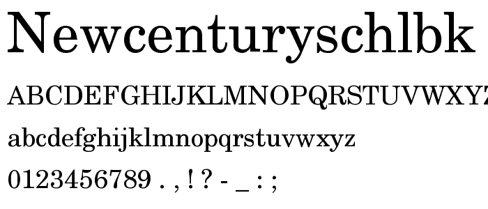 NewCenturySchlbk-Roman font