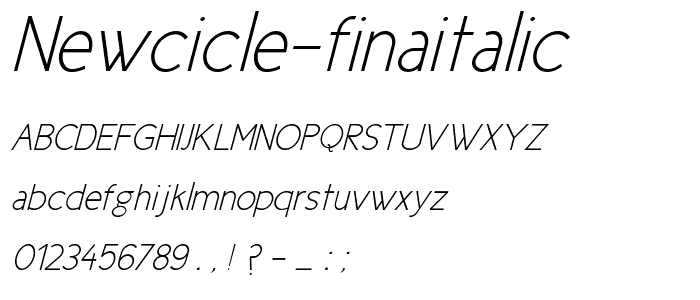NewCicle-FinaItalic font