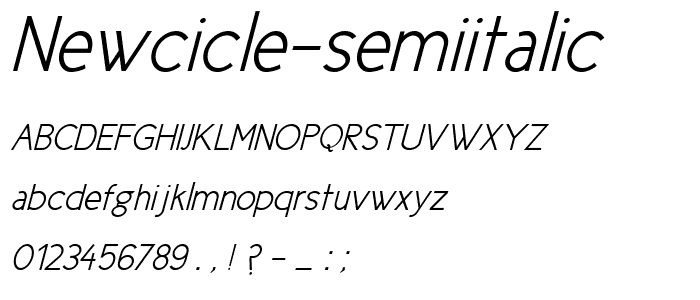 NewCicle-SemiItalic font
