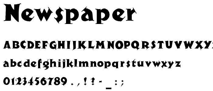 Newspaper font