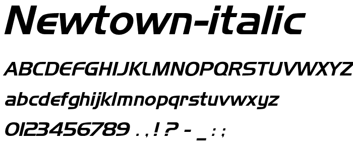 Newtown Italic font