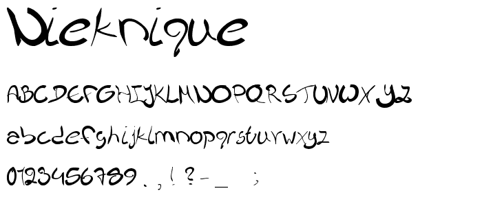 Nieknique font