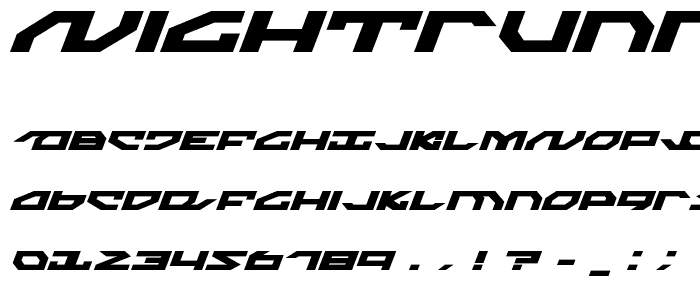 Nightrunner Expanded Italic font