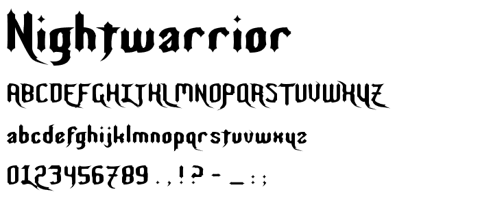 Nightwarrior font