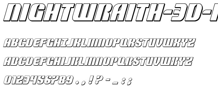 Nightwraith 3D Italic font
