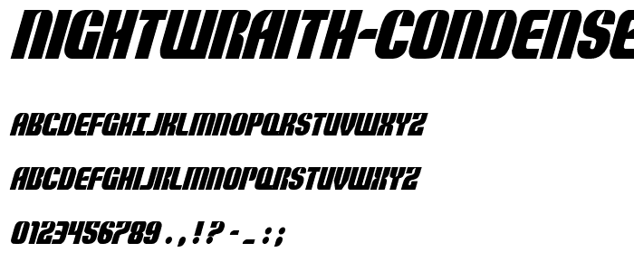 Nightwraith Condensed Italic font