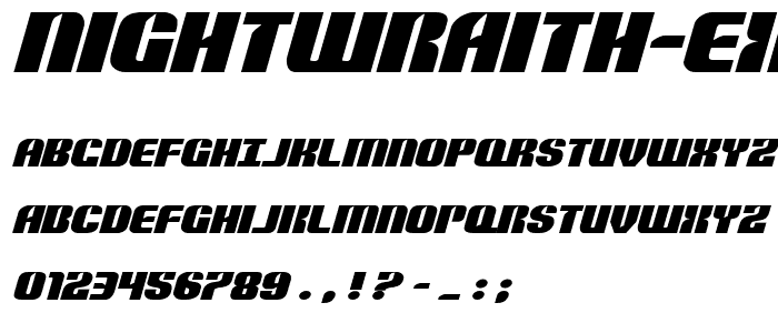 Nightwraith Expanded Italic font