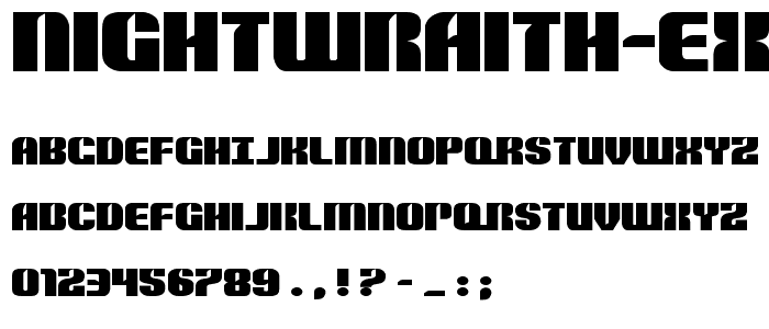 Nightwraith Expanded font