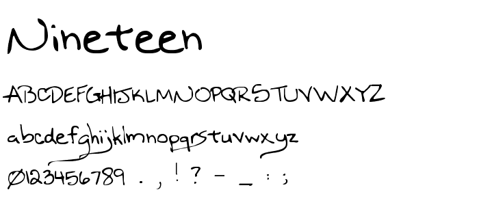 Nineteen font