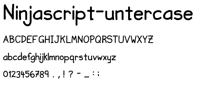 Ninjascript Untercase font
