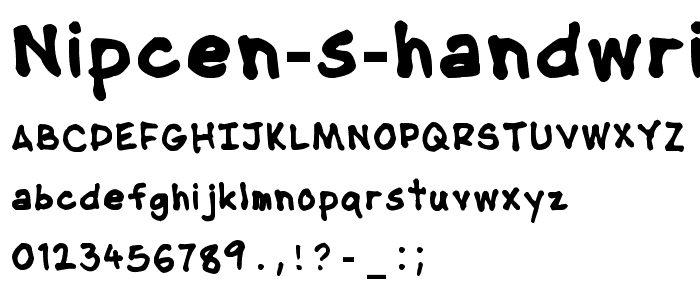 NipCen s Handwriting Bold font