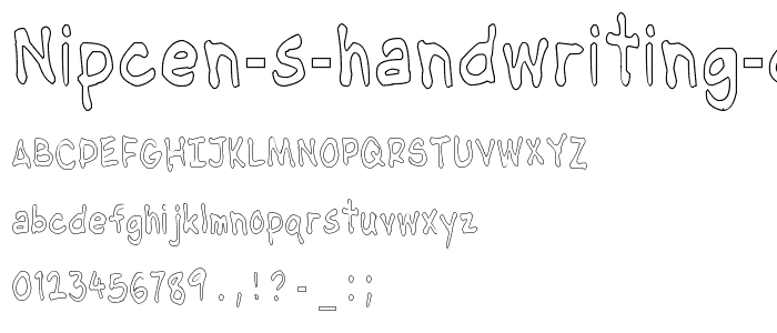NipCen s Handwriting CondOut font