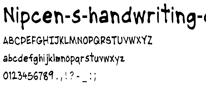 NipCen s Handwriting Condesnsed font