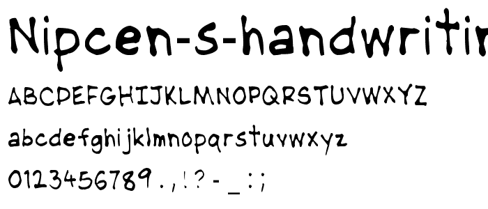 NipCen s Handwriting Light font