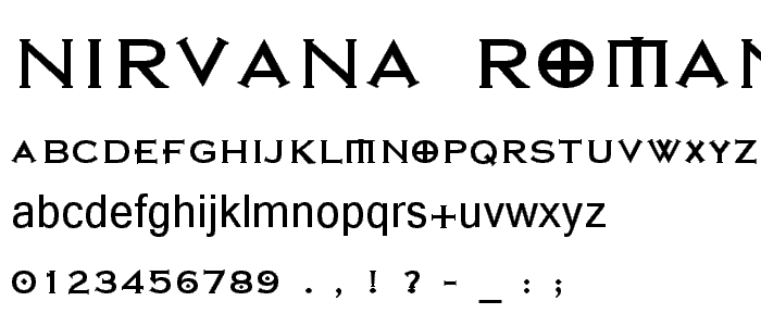 Nirvana Roman font