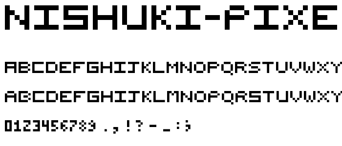 Nishuki pixels font