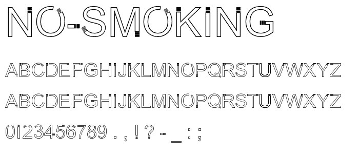 No Smoking font