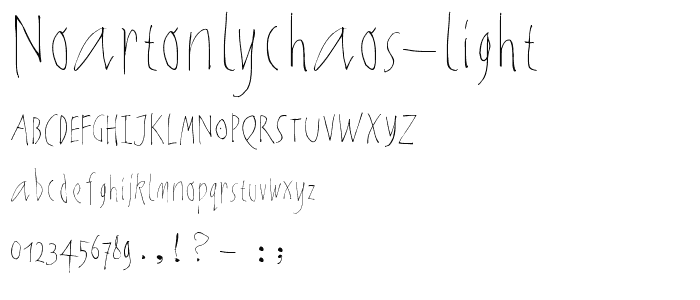 NoArtOnlyChaos-Light font