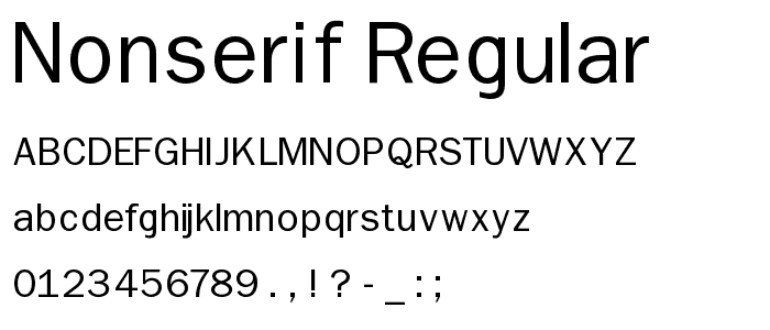 Nonserif-Regular font