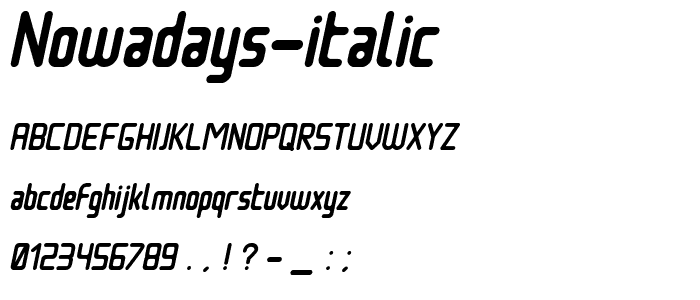 Nowadays Italic font