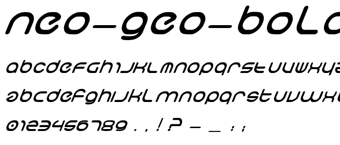 neo geo bold italic font