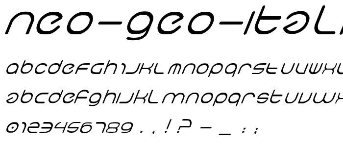 neo geo italic font