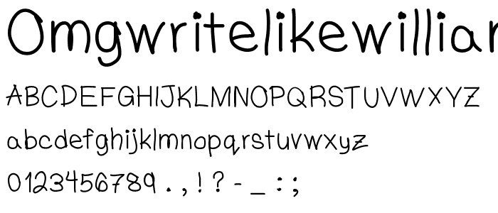 OMGWriteLikeWilliam font