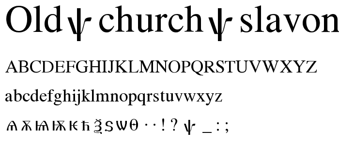 Old Church Slavonic Cyr font