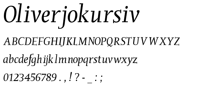 OliverJoKursiv font
