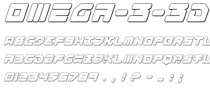Omega 3 3D Italic font
