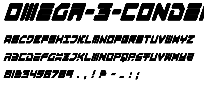 Omega 3 Condensed Italic font