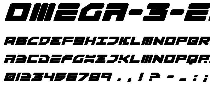 Omega 3 Expanded Italic font