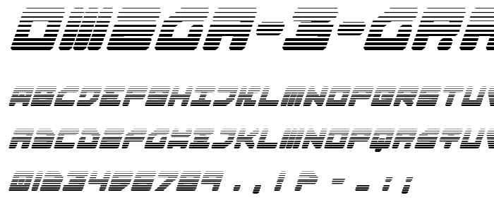Omega 3 Gradient Italic font