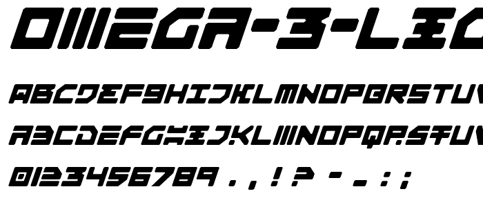 Omega 3 Light Italic font