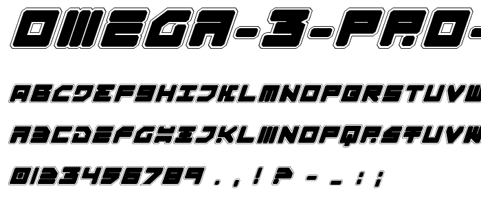 Omega 3 Pro Italic font
