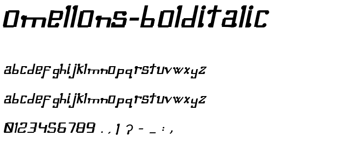 Omellons BoldItalic font