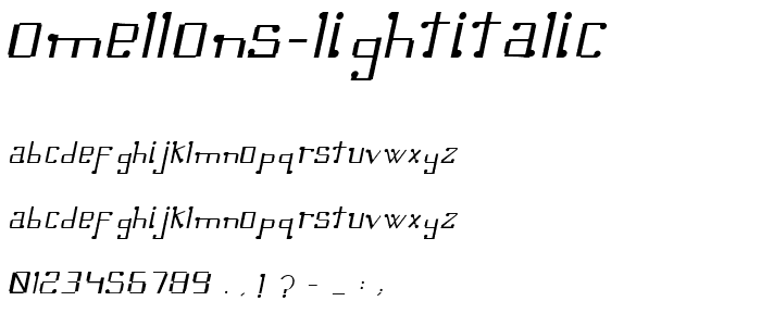 Omellons LightItalic font