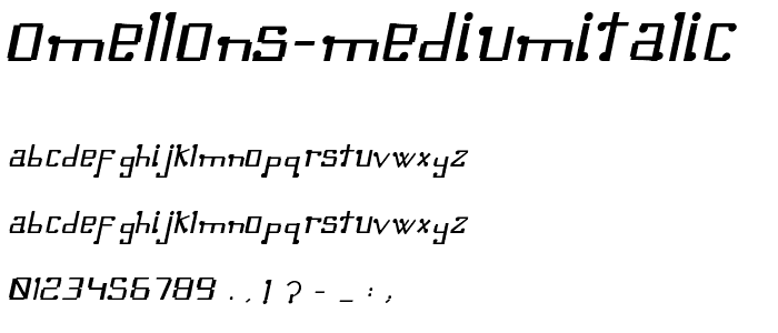 Omellons MediumItalic font