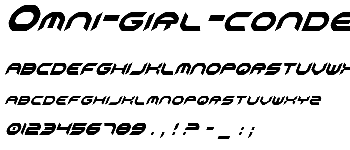 Omni Girl Condensed Italic font