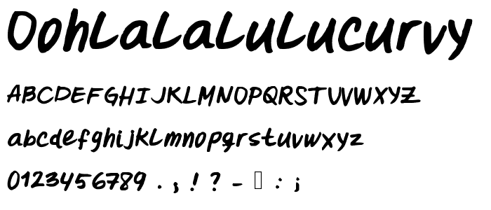Oohlalalulucurvy font