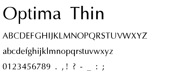 Optima-Thin font