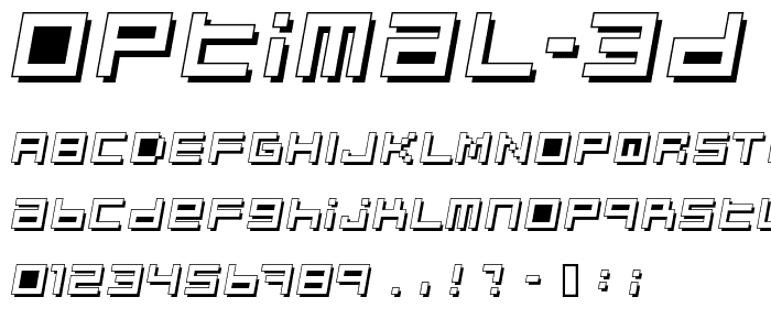 Optimal 3d font