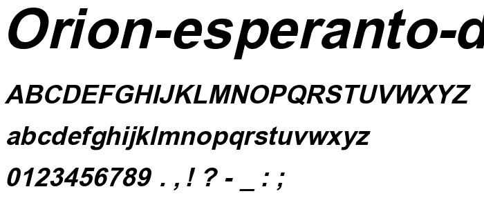 Orion Esperanto Dika Kursiva font