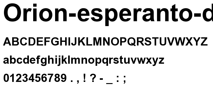 Orion Esperanto Dika font